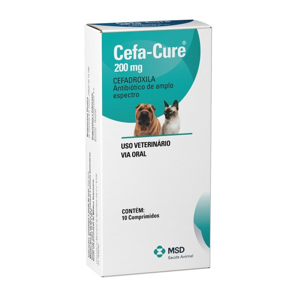 Encontraproduto.com.br - Cefa-Cure 200mg 10 tabletes MSD Antibiótico Cães