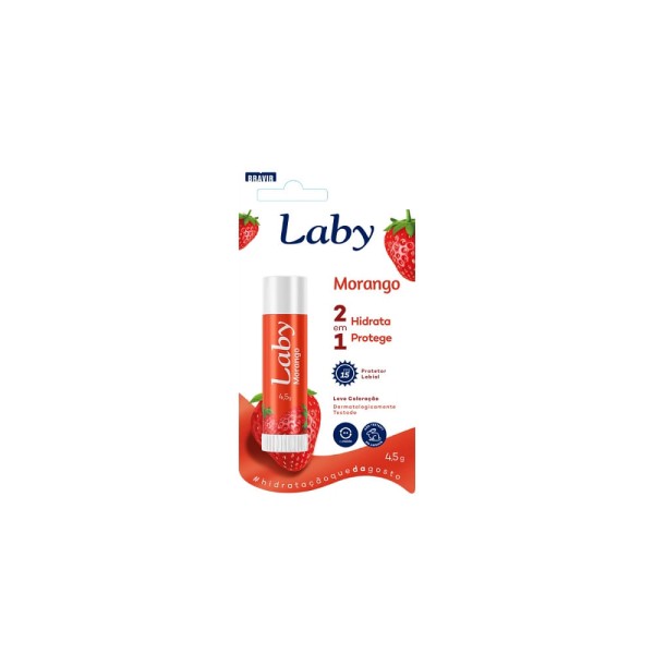 Encontraproduto.com.br - Protetor Labial Laby Morango Sensação Fps 15 4,5g