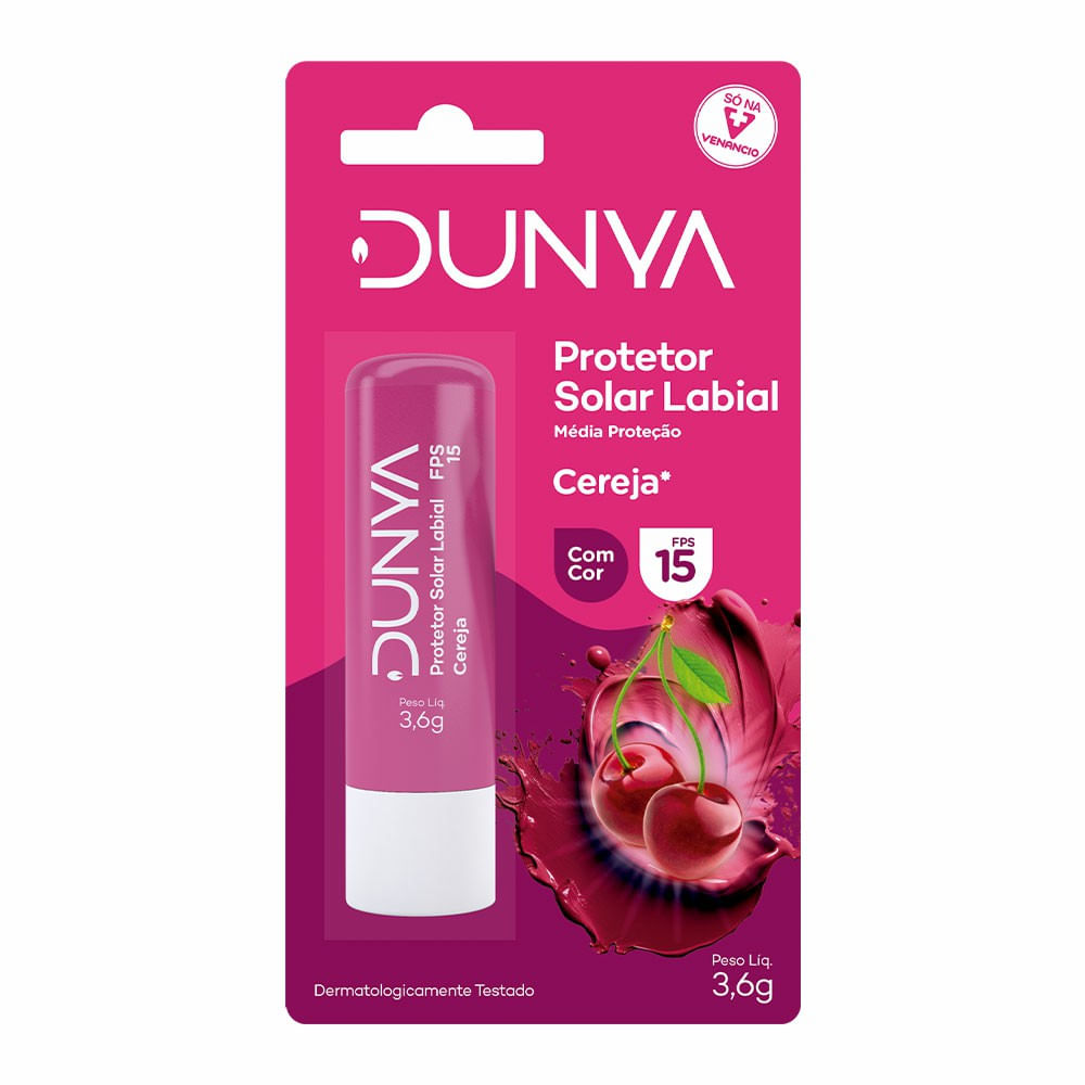 Protetor Solar Labial Dunya FPS15 Cereja 3,6g