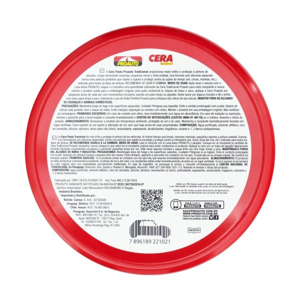 Encontraproduto.com.br - Cera Pasta Tradicional 204 200g Proauto