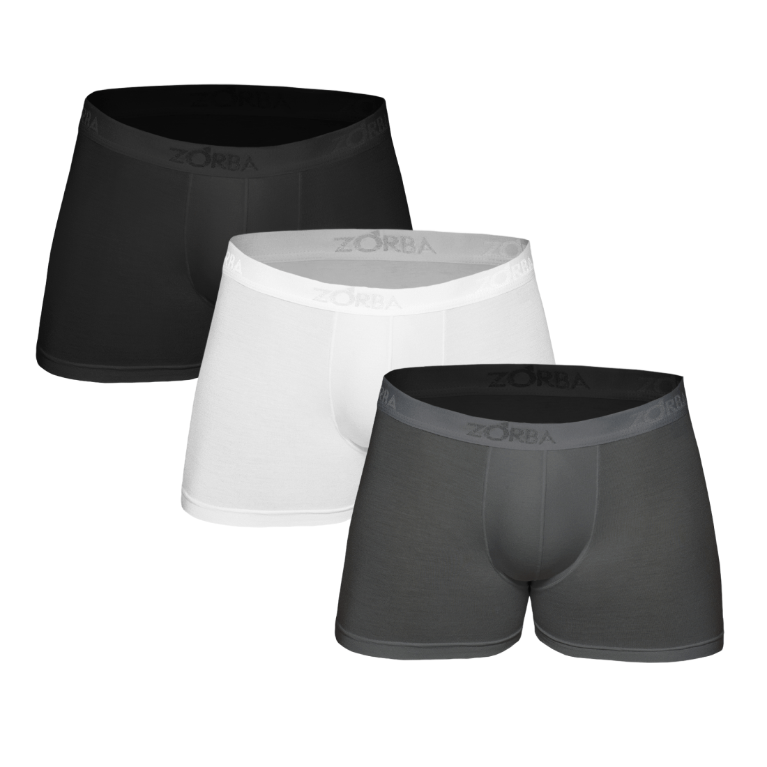 Encontraproduto.com.br - Kit 3 Cuecas Zorba Boxer Fit Modal 689 Pto/Bco/Chu - M M Preto/Branco/Chumbo