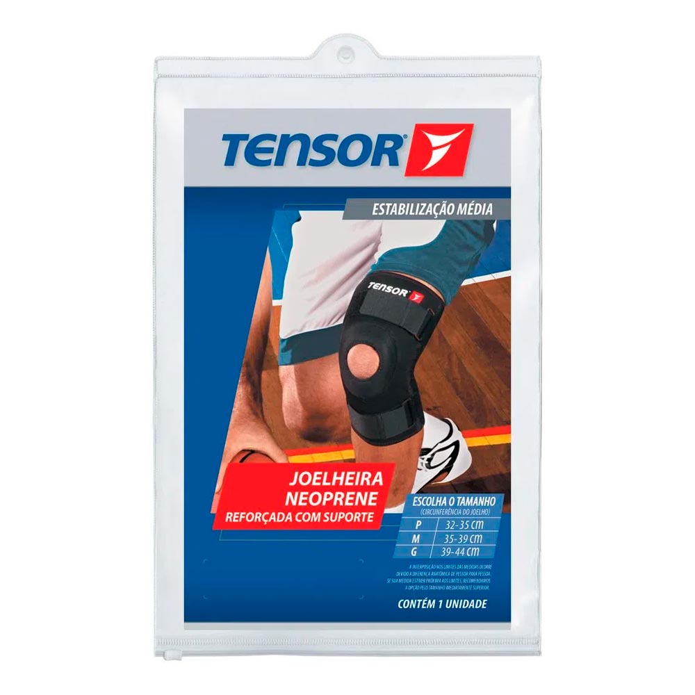 Encontraproduto.com.br - Joelheira neoprene patelar reforçada com suporte Tensor 8511 M Preto