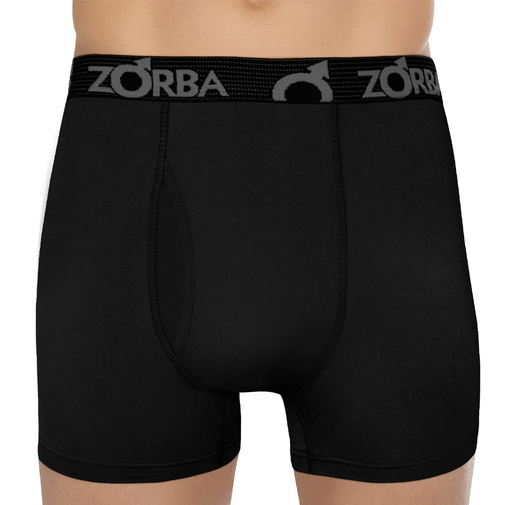 Encontraproduto.com.br - Kit 6 Cuecas Zorba Boxer com Abertura 848 Preto - P P Preto