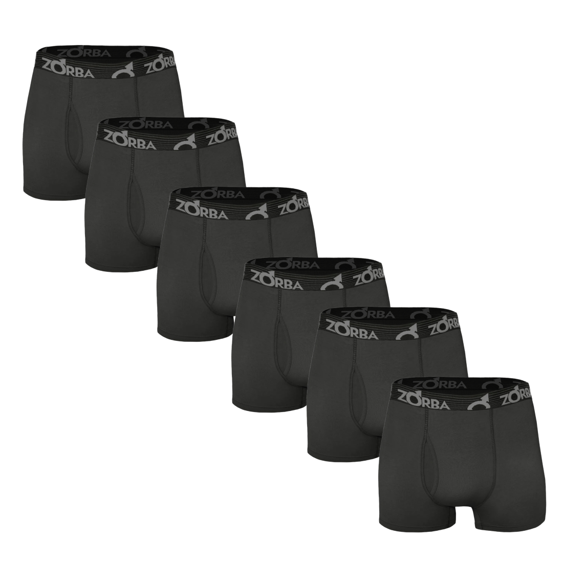 Encontraproduto.com.br - Kit 6 Cuecas Zorba Boxer com Abertura 848 Chumbo - M M Chumbo