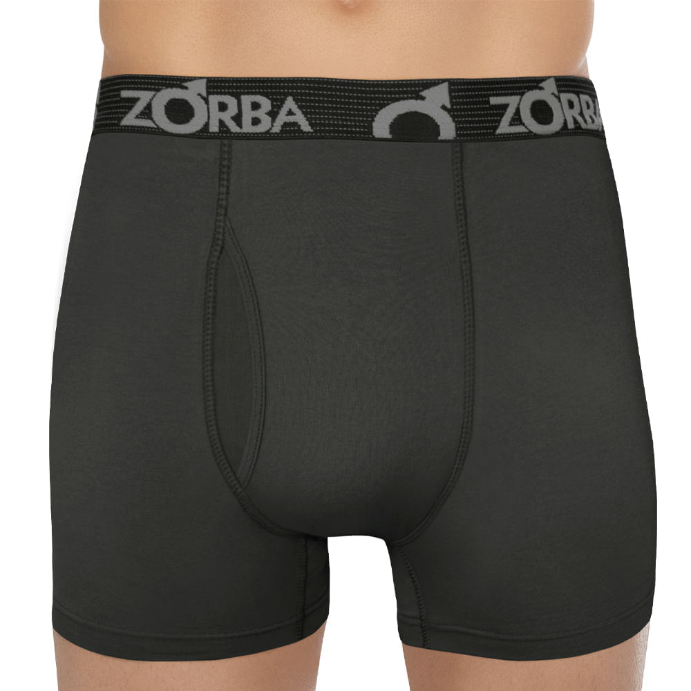 Encontraproduto.com.br - Kit 6 Cuecas Zorba Boxer com Abertura 848 Chumbo - M M Chumbo