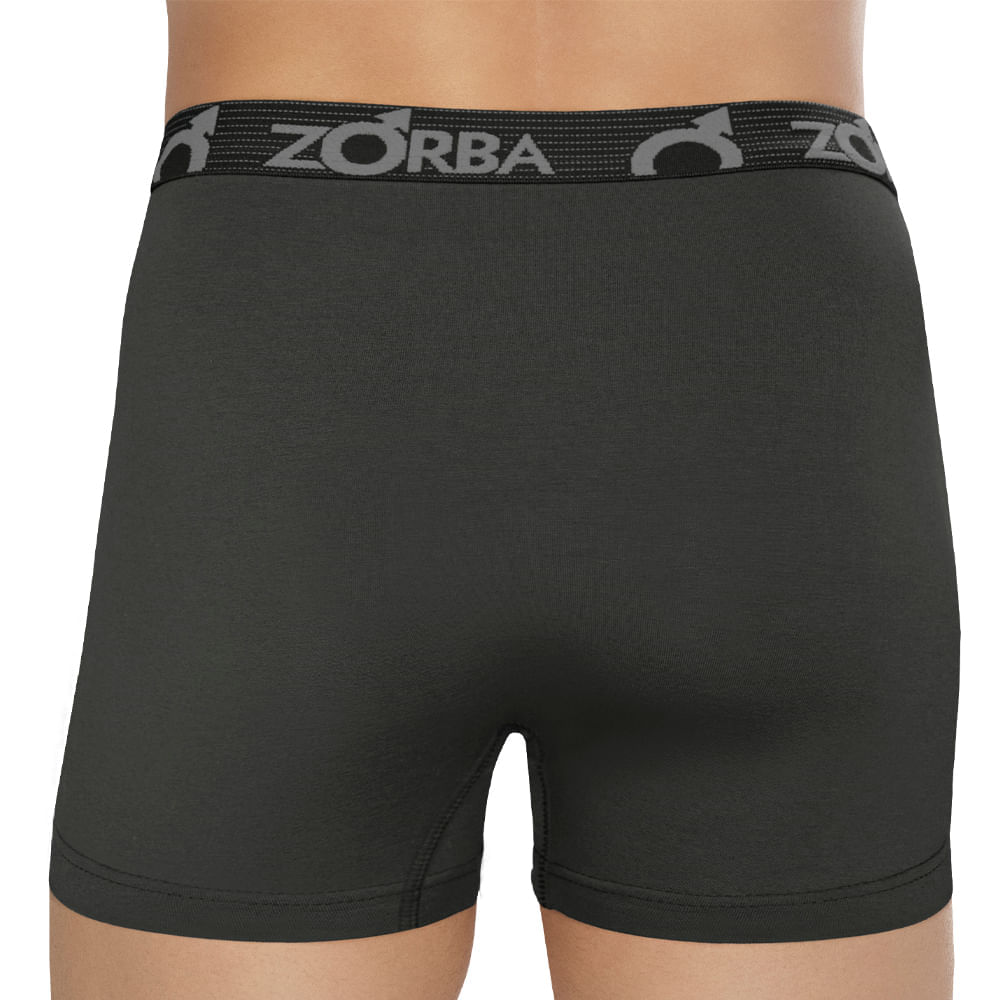 Encontraproduto.com.br - Kit 6 Cuecas Zorba Boxer com Abertura 848 Chumbo - M M Chumbo
