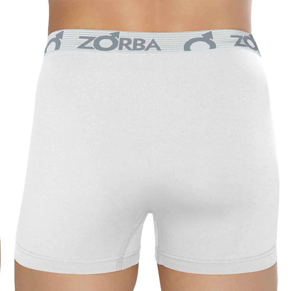 Encontraproduto.com.br - Kit 6 Cuecas Zorba Boxer com Abertura 848 Branco - P P Branco