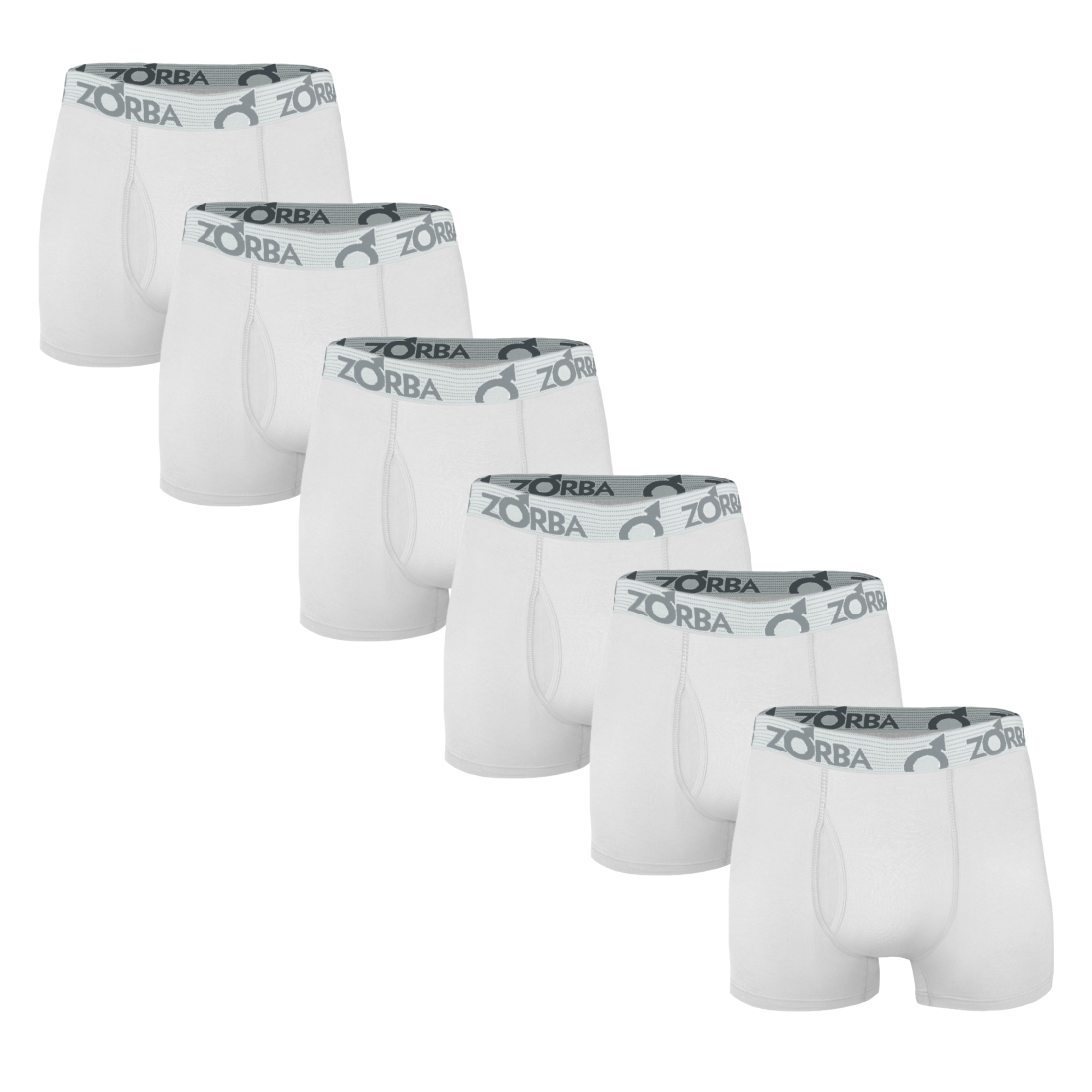 Encontraproduto.com.br - Kit 6 Cuecas Zorba Boxer com Abertura 848 Branco - P P Branco