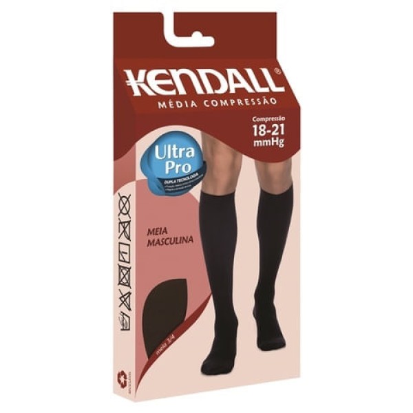 Encontraproduto.com.br - Meia 3/4 Kendall Masculina Media Compressão Marrom