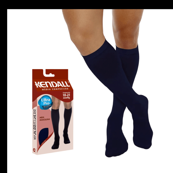 Encontraproduto.com.br - Meia 3/4 Kendall Masculina Media Compressão Azul