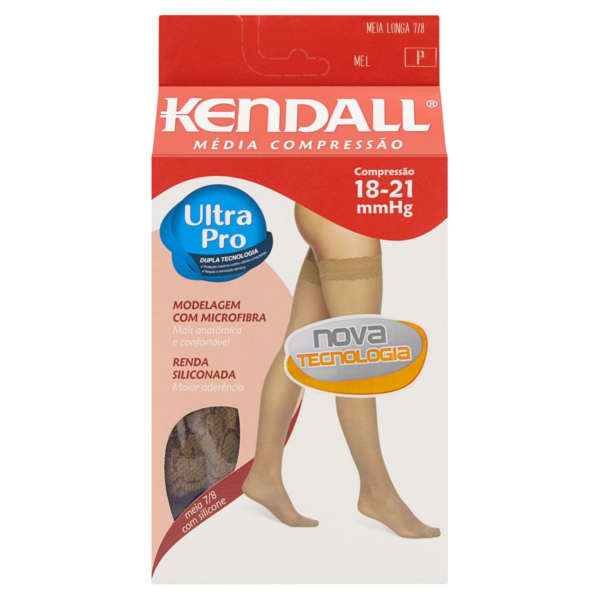 Encontraproduto.com.br - Meia 7/8 Kendall Media Compressão Mel