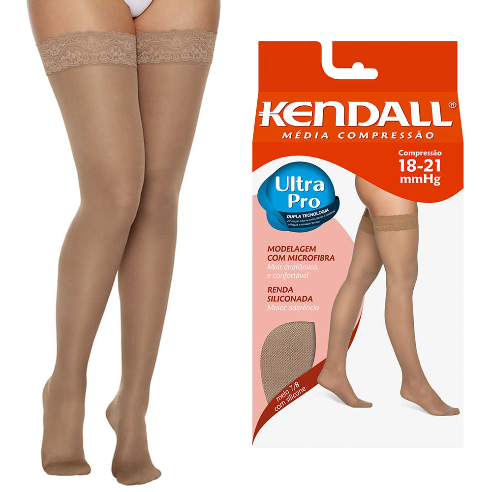 Encontraproduto.com.br - Meia 7/8 Kendall Media Compressão Mel