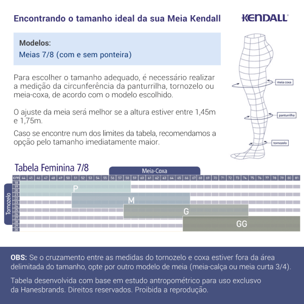 Encontraproduto.com.br - Meia Kendall 7/8 Média Compressão com ponteira G Castanho