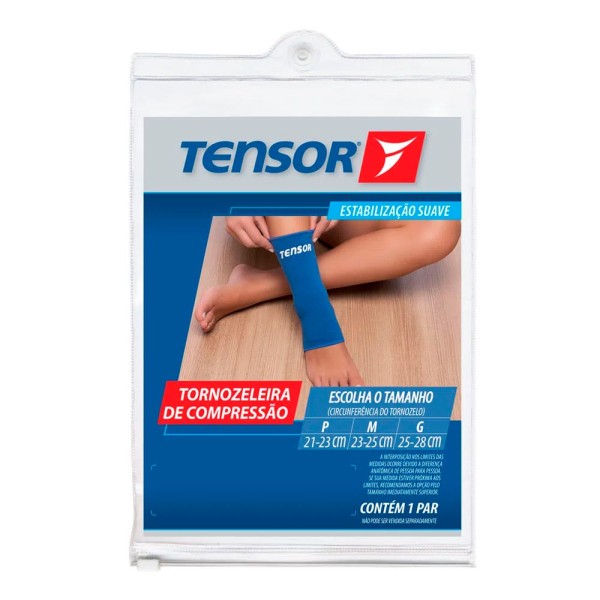 Encontraproduto.com.br - Tornozeleira de Compressão Tensor 6401 G Azul