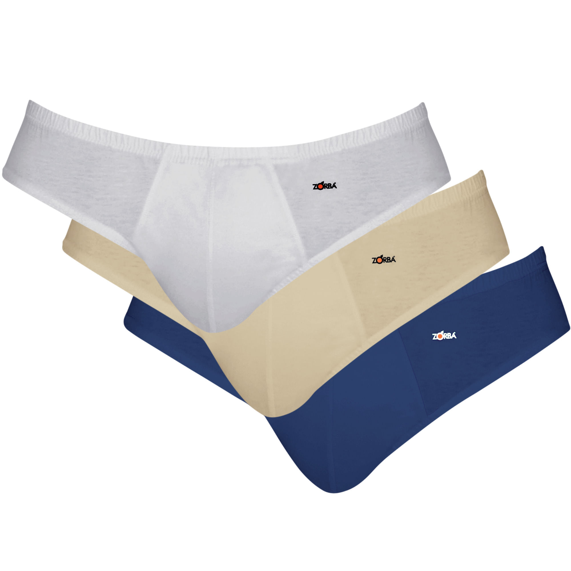 Encontraproduto.com.br - Cueca Zorba Masculina Adulto Em Algodão Antiga Slip Kit 3