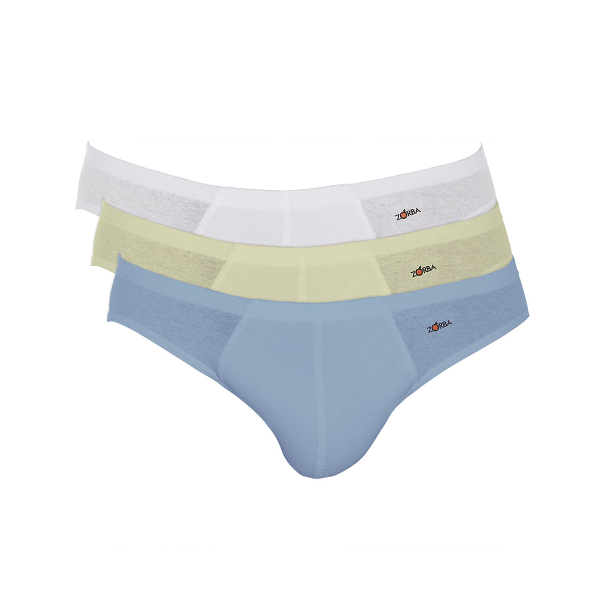 Encontraproduto.com.br - Kit com 3 Cuecas Slip Zorba Algodão G Branca/ Bebe/ Demin