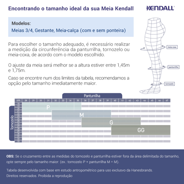 Encontraproduto.com.br - Meia Kendall 3/4 18-21 mmhg Com Ponteira 1671 XG Mel