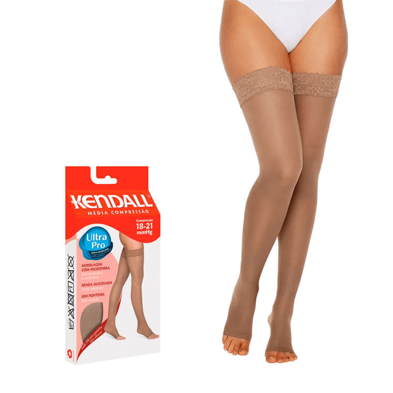Encontraproduto.com.br - Meia de Compressão Média Kendall 7/8 Tamanho GG Mel Sem Ponteira