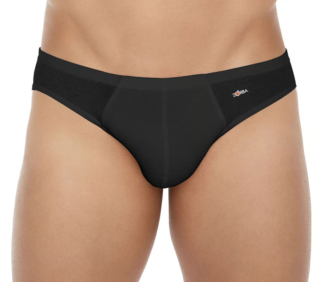Encontraproduto.com.br - Cueca Slip Zorba Algodão Branco/Cinza/Preto - Kit 3 unidades
