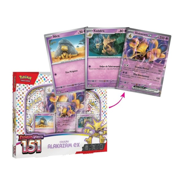 Encontraproduto.com.br - Pokémon - Escarlate E Violeta 151 - Box Alakazam Ex