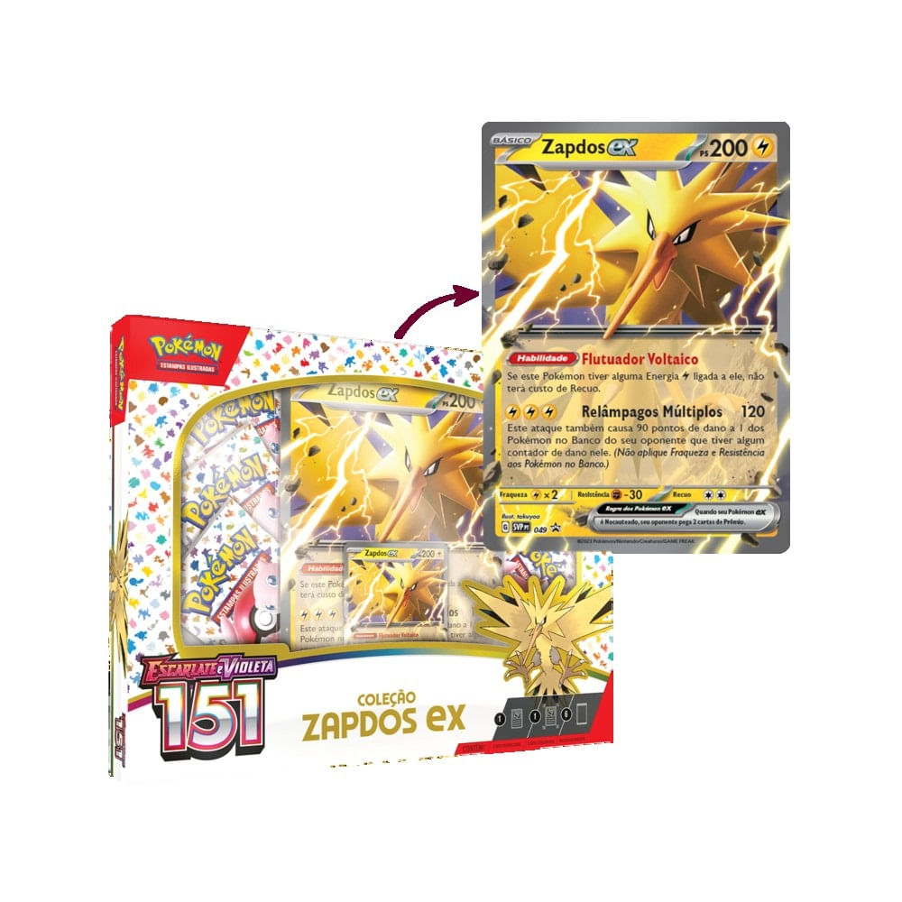 Jogo de Cartas - Pokemon Box Zapdos COPAG DA AMAZONIA
