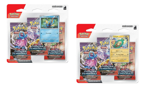 Cartas Pokémon Blister Triplo EV05 Bellibolt Carvanha Copag