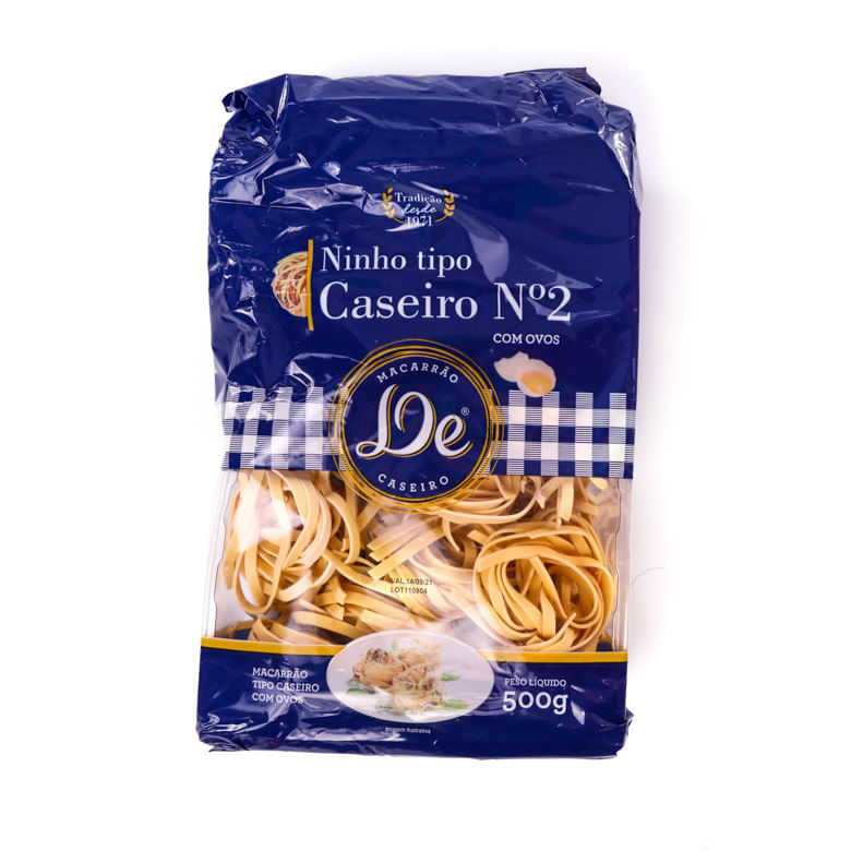 Encontraproduto.com.br - Macarrão Caseiro com Ovos Ninho Massas De 500 g
