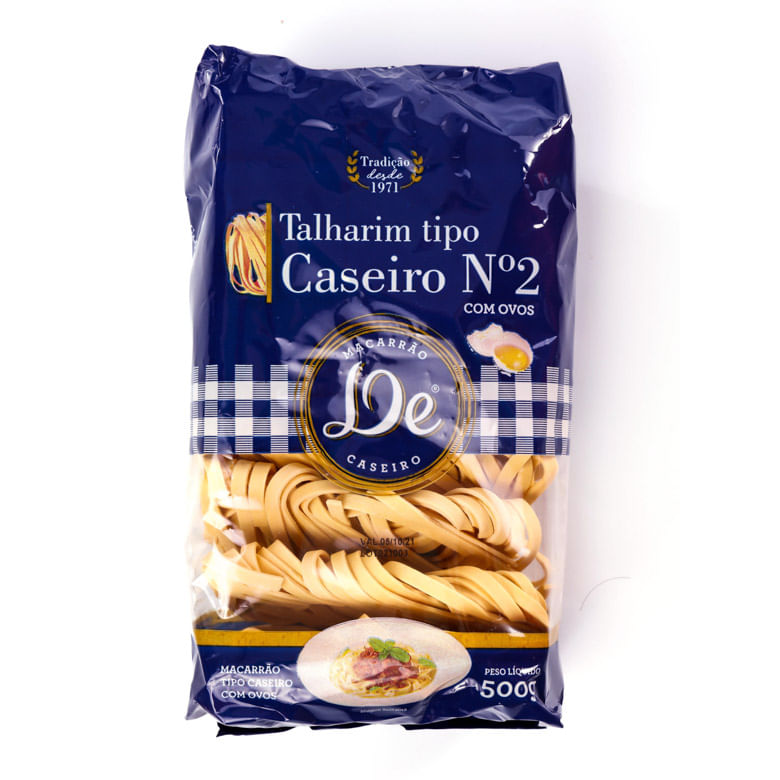 Encontraproduto.com.br - Macarrão Caseiro com Ovos De Talharim Nº2 Pacote com 500g