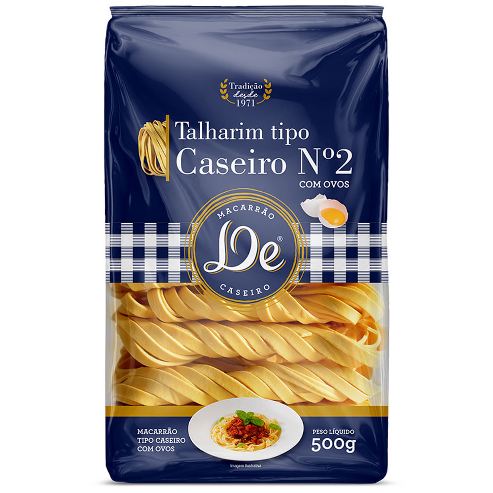 Encontraproduto.com.br - Macarrão Caseiro com Ovos De Talharim Nº2 Pacote com 500g