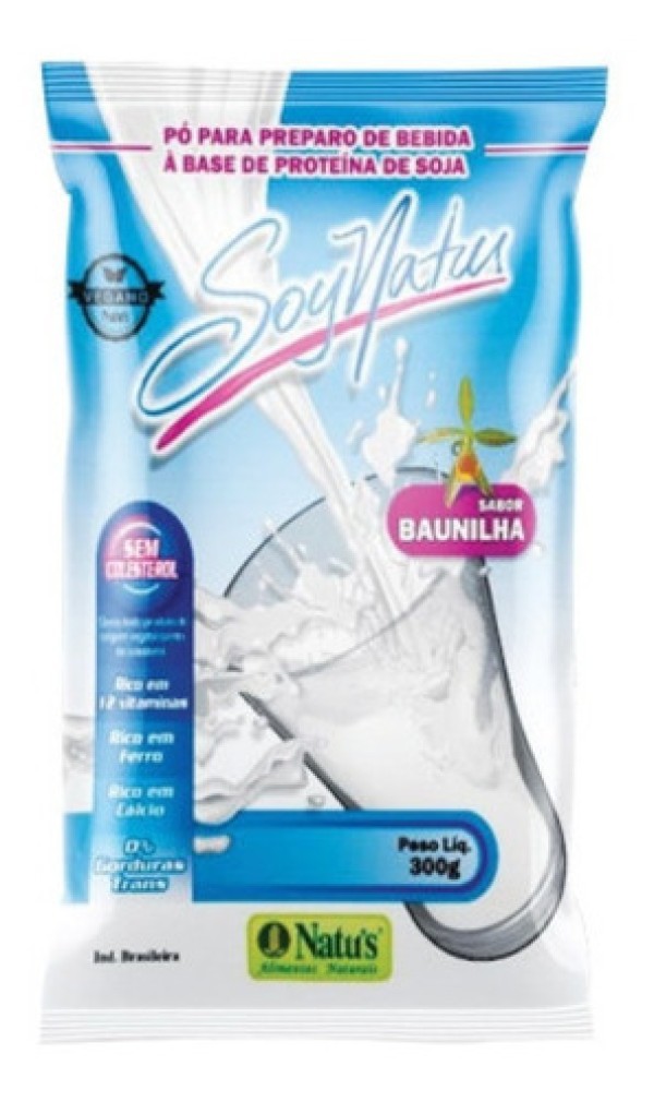 Encontraproduto.com.br - Pó para Bebida à Base de Soja Soynatus Baunilha Pacote com 300g