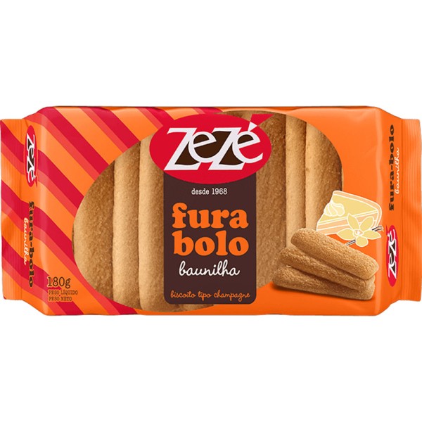 Biscoito Champagne Zezé Fura Bolo Baunilha 180g