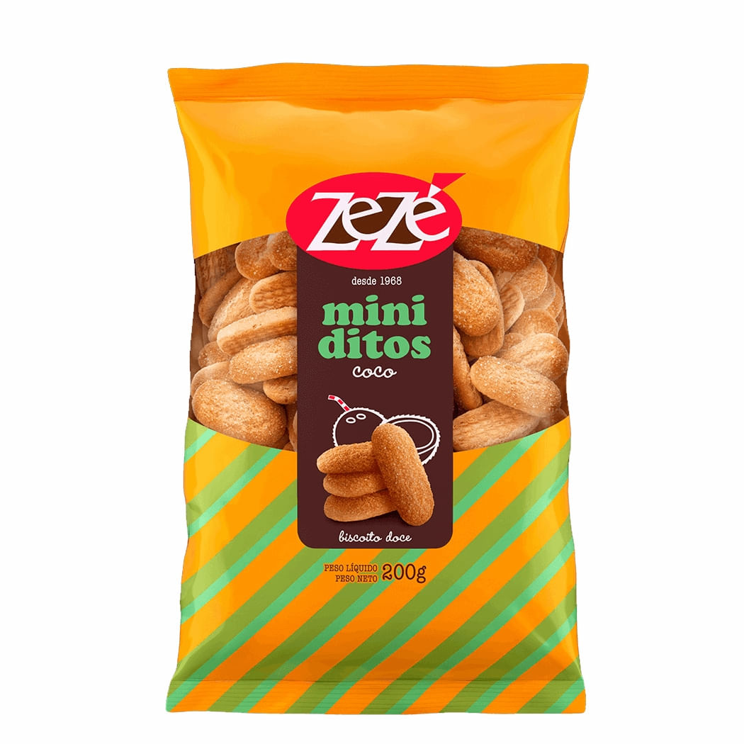 Encontraproduto.com.br - Biscoito Coco Zezé Miniditos Pacote 200g