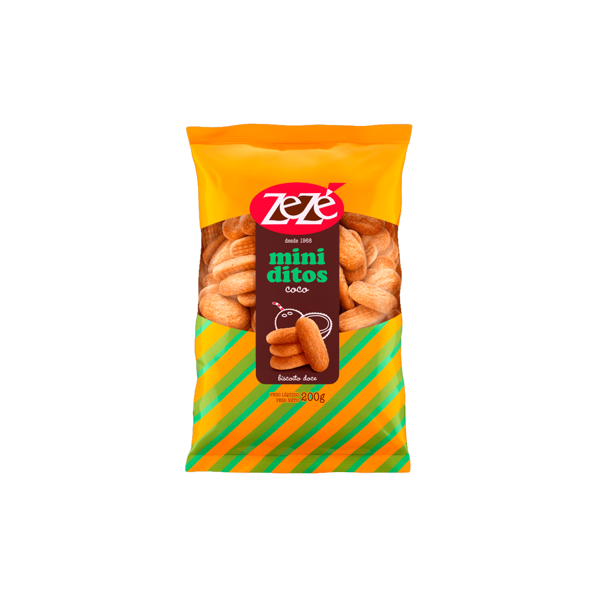 Encontraproduto.com.br - Biscoito Coco Zezé Miniditos Pacote 200g