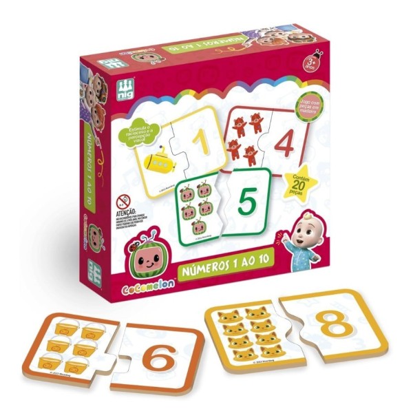 Encontraproduto.com.br - Jogo Nig Números 1 ao 10 Madeira Cocomelon 0511