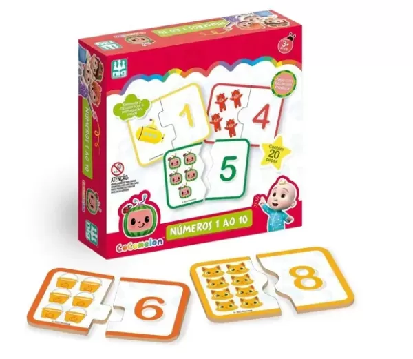 Encontraproduto.com.br - Jogo Nig Números 1 ao 10 Madeira Cocomelon 0511