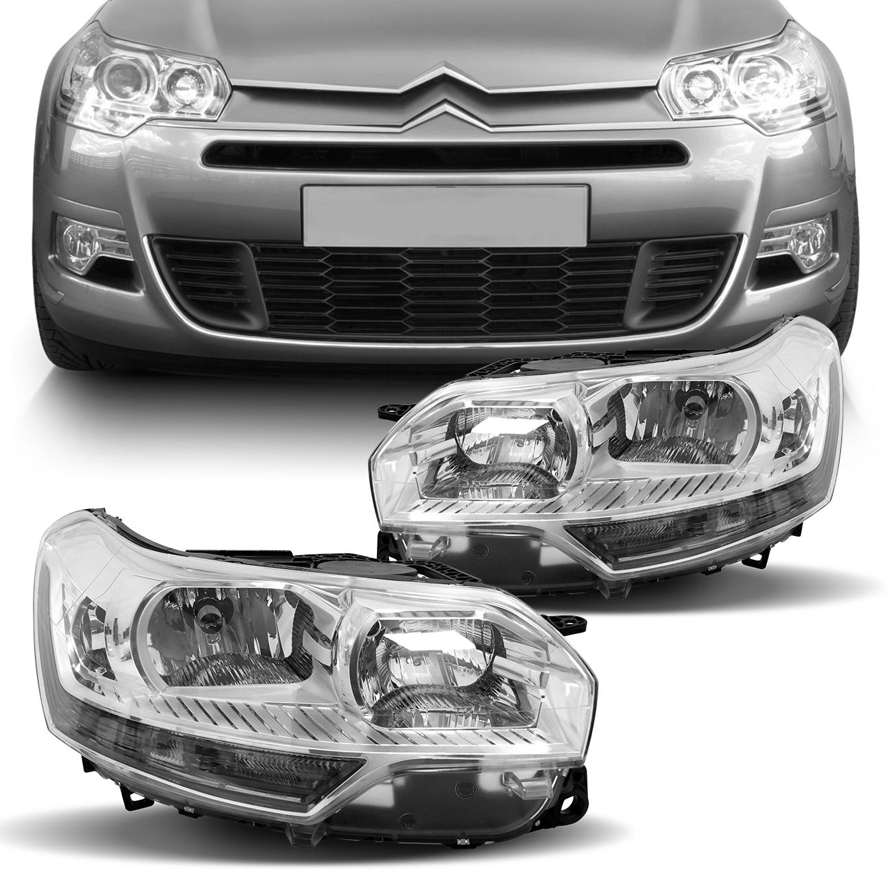 Farol Citroën C5 2008 2009 2010 2011 2012 Elétrico Foco Duplo Cromado