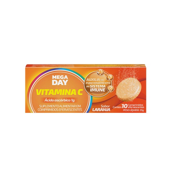 Encontraproduto.com.br - Mega Day Vitamina C Efervescente 10comprimidos