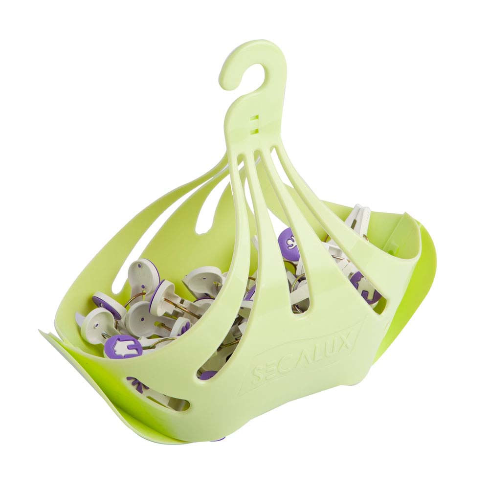 Encontraproduto.com.br - Kit Cesto Primavera Com 10 Prendedores Verde Secalux