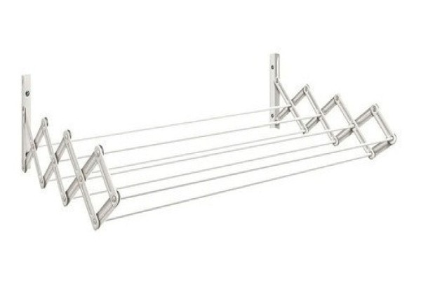 Encontraproduto.com.br - Varal Sanfonado Secalux em Aço Prata 16x80x42cm
