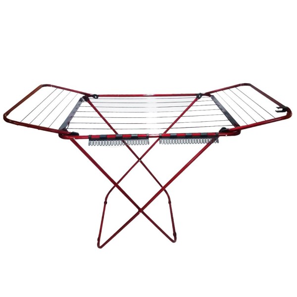 Encontraproduto.com.br - Varal de Chão 123x56cm Secalux Bari com Abas Vermelho