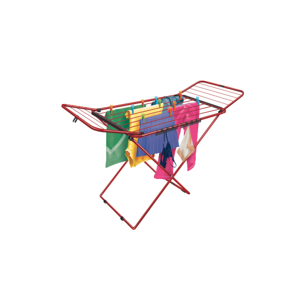 Encontraproduto.com.br - Varal de Chão 123x56cm Secalux Bari com Abas Vermelho