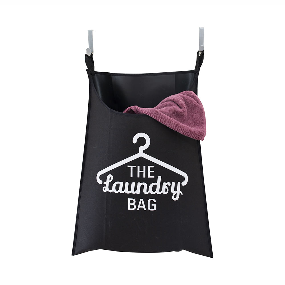 Encontraproduto.com.br - Cesto para Porta Secalux Laundry Redondo com Alças Preto