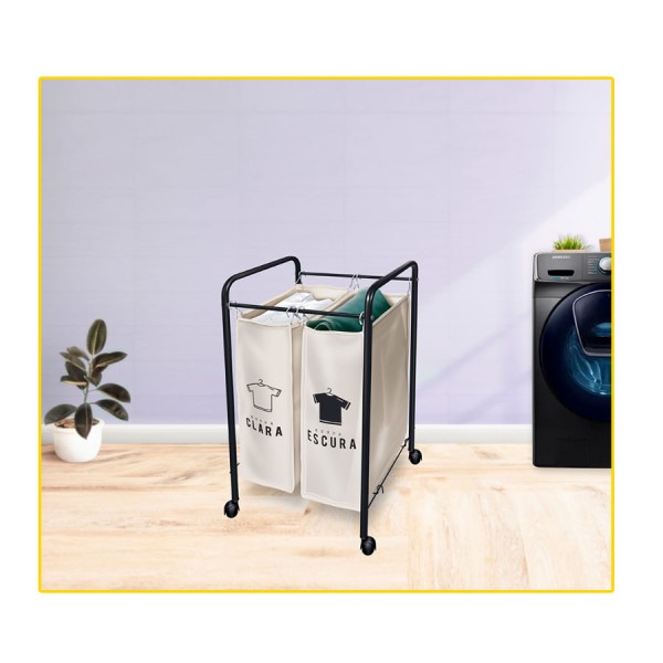 Encontraproduto.com.br - Organizador para Roupas com 2 Cesto Branco 551080