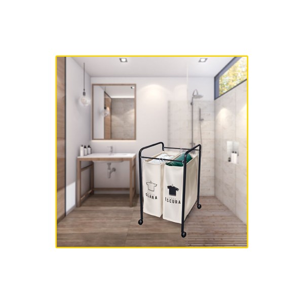 Encontraproduto.com.br - Organizador para Roupas com 2 Cesto Branco 551080