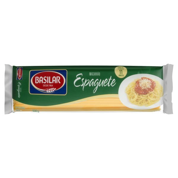 Encontraproduto.com.br - Macarrão Semolado Espaguete Basilar Pacote 500g