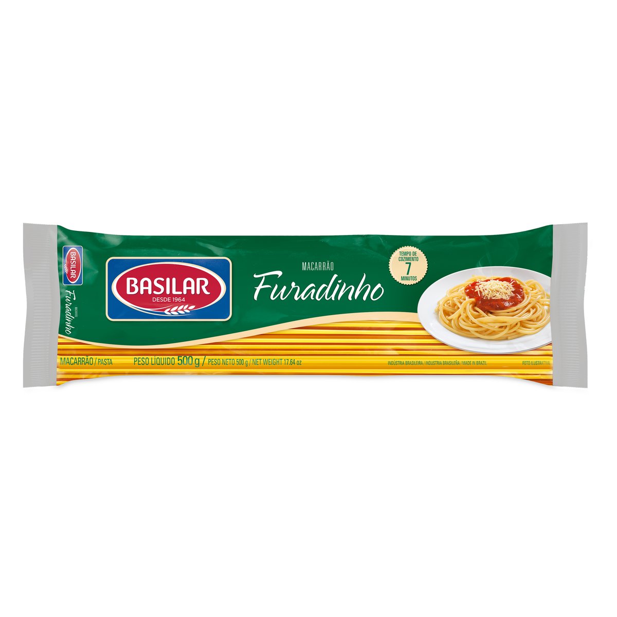 Macarrão Semolado Furadinho Basilar Pacote 500g