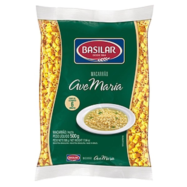 Encontraproduto.com.br - Macarrão Semolado Basilar Ave Maria Pacote com 500g