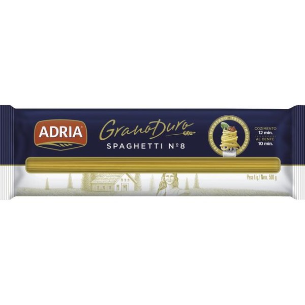 Encontraproduto.com.br - Macarrão Grano Duro Adria Espaguete Pacote com 500g