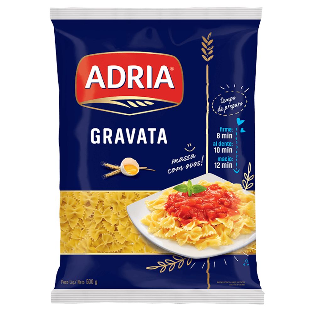 Encontraproduto.com.br - Macarrão com Ovos Adria Gravata Pacote com 500g