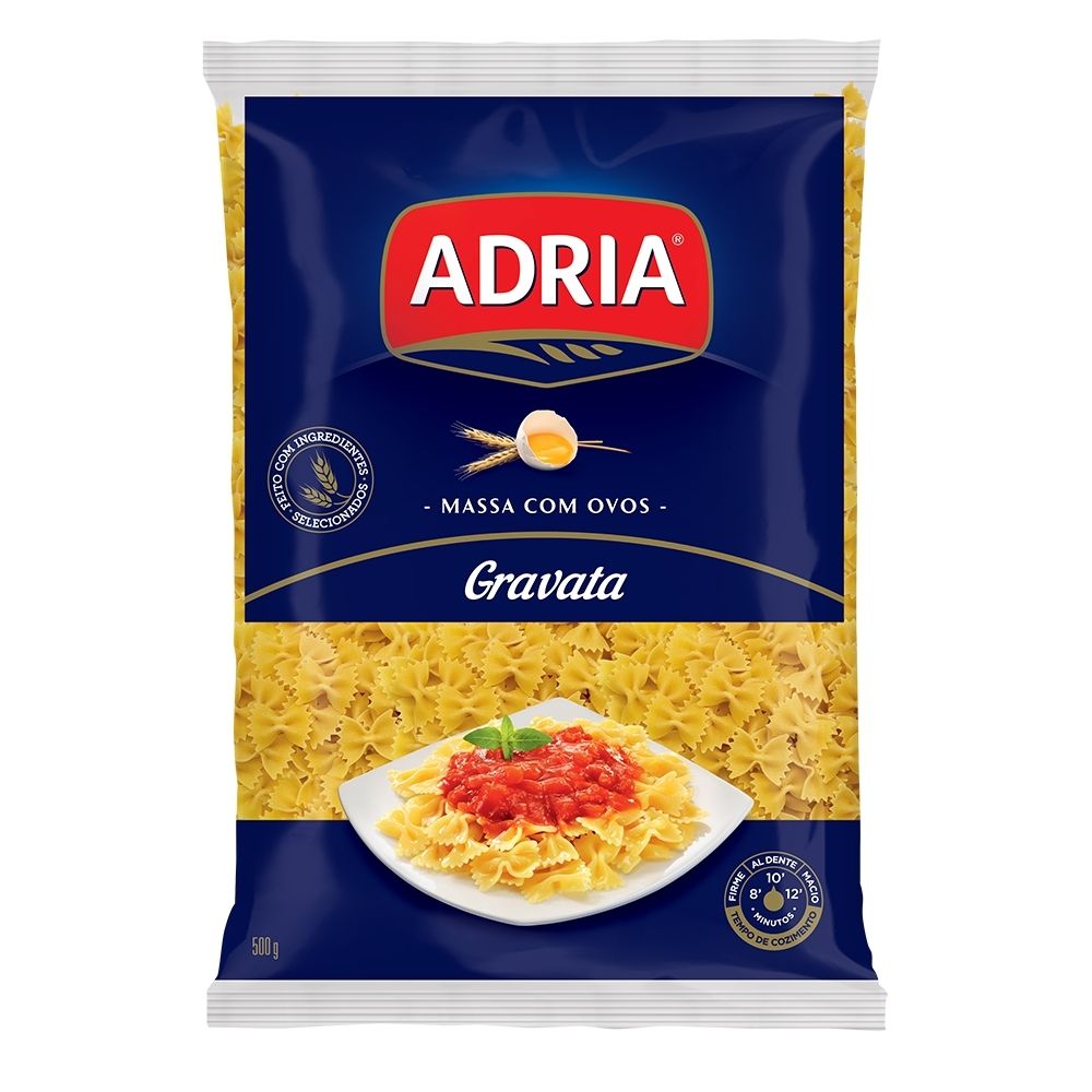 Encontraproduto.com.br - Macarrão com Ovos Adria Gravata Pacote com 500g